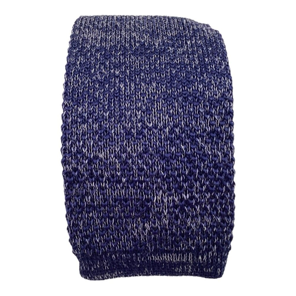 JACK SARTORI Blue Cotton Blend Knit Tie 57"- 2.5" EC